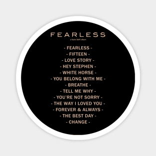 Fearless - Song List Magnet